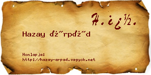 Hazay Árpád névjegykártya