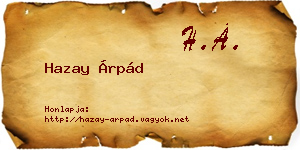 Hazay Árpád névjegykártya