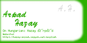 arpad hazay business card